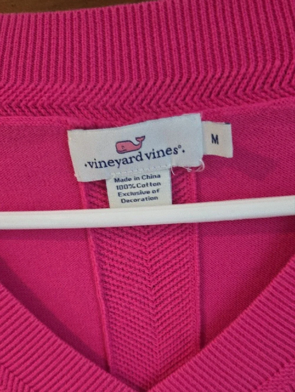 Vineyard Vines Women's Hot Pink V-Neck Sweater